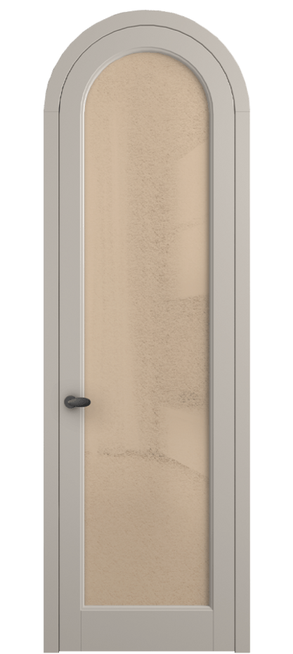 Межкомнатная дверь Палаццо 6814 Матовый светло-бежевый Фактурное оранжевое стекло "Лёд", триплекс Цена 991562 ₸ | Volhovec