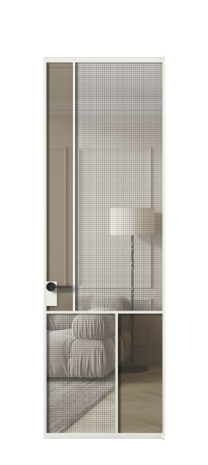 Дверь межкомнатная Mosaic АЛПЛ041.20 Алюминий светло-серый Декоративное стекло с сеткой "Mesh silver", триплекс, 6 мм + Прозрачное бронзовое стекло, триплекс, 6 мм Без короба АССР Цена 827250 Стоимость комплекта двери включает:
1. Полотно (600/650/700/750/800/850/900/950*2000-2400 мм).
2. Короб
3. Комплект фурнитуры (2 торцевые петли и магнитный замок с ответной планкой). Фабрика дверей Волховец 8 (800) 551 43 19 Межкомнатная дверь Mosaic АЛПЛ041.20 Алюминий светло-серый Декоративное стекло с сеткой "Mesh silver", триплекс, 6 мм + Прозрачное бронзовое стекло, триплекс, 6 мм Цена 827250 ₸ | Volhovec