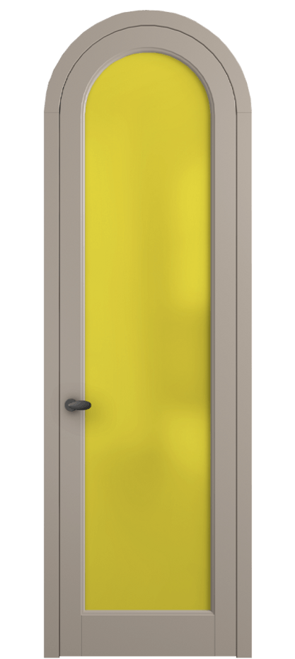 Межкомнатная дверь Palazzo 6814 Матовый бисквитный Сатинированное жёлтое стекло, триплекс Цена 781000 ₸ | Volhovec