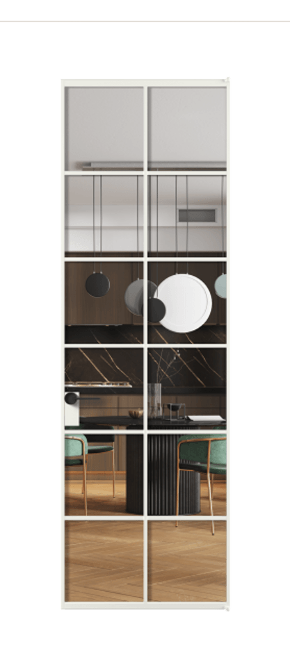 Алюминиевая дверь АЛПЛ040.05 Алюминий светло-серый Прозрачное стекло "Crystal Vision", калёное, 6 мм Цена 759860  | Volhovec