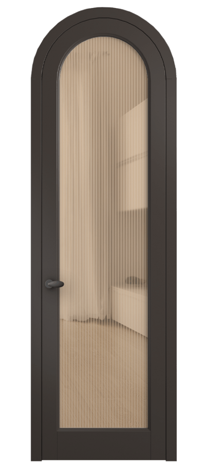 Межкомнатная дверь Palazzo 6814 Матовый антрацит Рифлёное оранжевое стекло "Moru", триплекс Цена 830900 ₸ | Volhovec