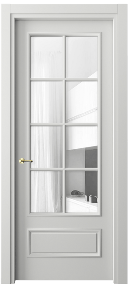Межкомнатная дверь Paris 8112 Матовый светло-серый Прозрачное стекло Цена 480470 ₸| Volhovec