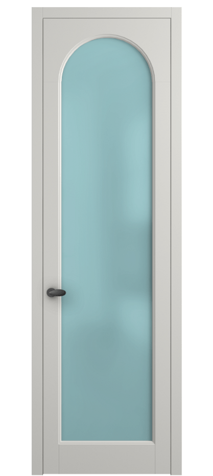Межкомнатная дверь Палаццо 6804 Матовый серый Сатинированное голубое стекло, триплекс Цена 733539 ₸ | Volhovec