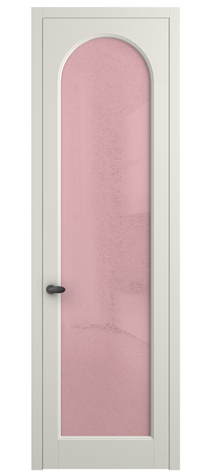 Межкомнатная дверь Palazzo 6804 Матовый жемчужный Фактурное розовое стекло "Лёд", триплекс Цена 642900 ₸ | Volhovec