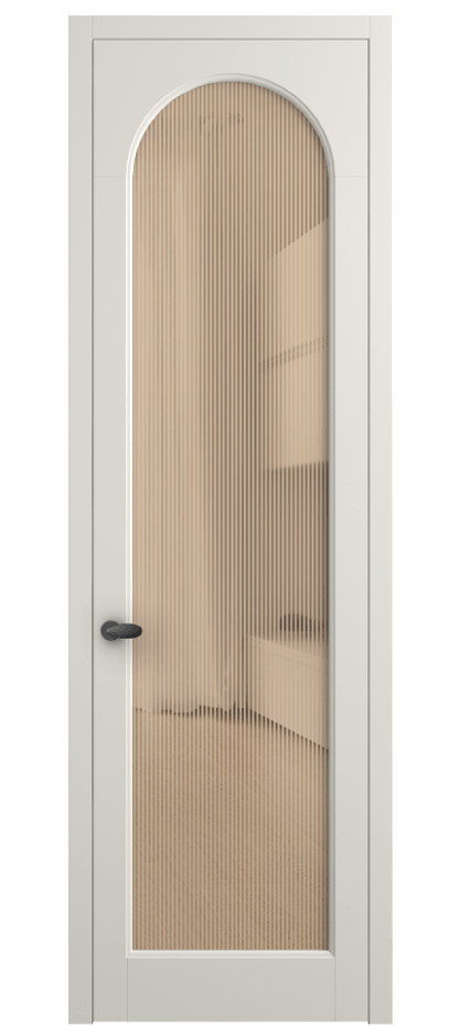 Межкомнатная дверь Palazzo 6804 Матовый жемчужный Рифлёное оранжевое стекло "Дюна", триплекс Цена 642900 ₸ | Volhovec