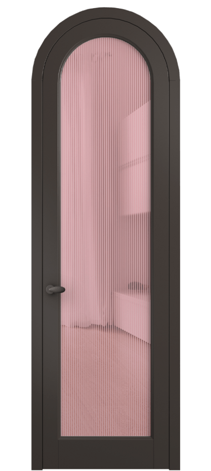 Межкомнатная дверь Palazzo 6814 Матовый антрацит Рифлёное розовое стекло "Дюна", триплекс Цена 818400 ₸ | Volhovec