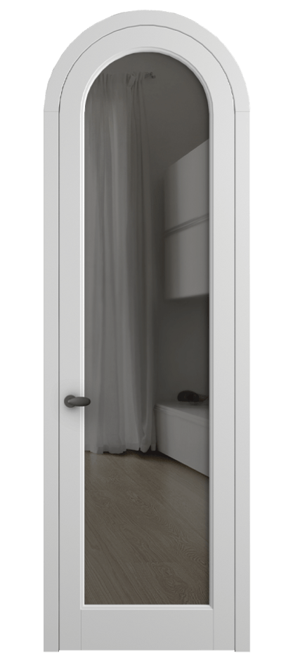 Межкомнатная дверь Palazzo 6814 Матовый белоснежный Прозрачное серое стекло, триплекс Цена 781000 ₸ | Volhovec