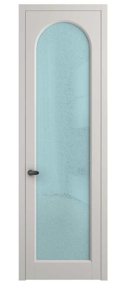Межкомнатная дверь Palazzo 6804 Матовый серый Фактурное голубое стекло "Лёд", триплекс Цена 642900 ₸ | Volhovec