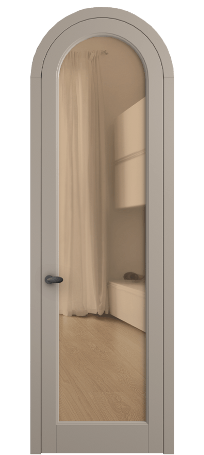 Межкомнатная дверь Palazzo 6814 Матовый бисквитный Прозрачное оранжевое стекло, триплекс Цена 781000 ₸ | Volhovec