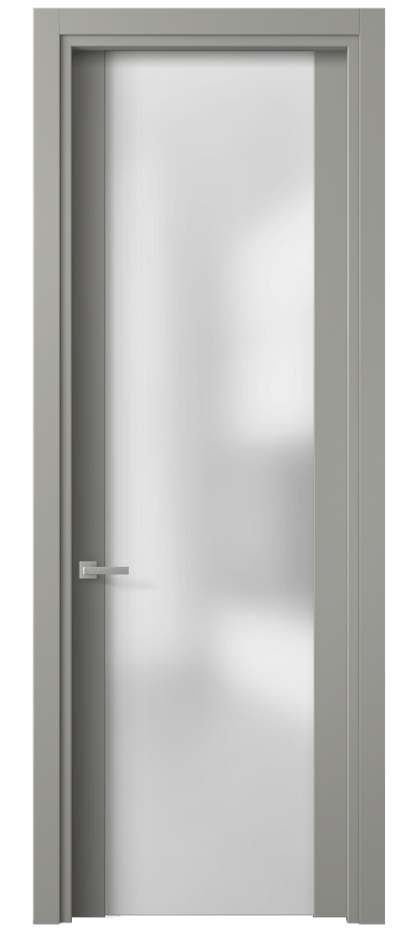 Межкомнатная дверь Planum 4114 Матовый нейтральный серый Сатинированное стекло Цена 296020 ₸ | Volhovec