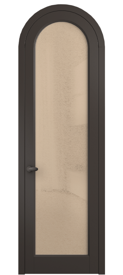 Межкомнатная дверь Palazzo 6814 Матовый антрацит Фактурное оранжевое стекло "Лёд", триплекс Цена 818400 ₸ | Volhovec