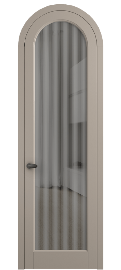 Межкомнатная дверь Palazzo 6814 Матовый бисквитный Рифлёное серое стекло "Дюна", триплекс Цена 818400 ₸ | Volhovec