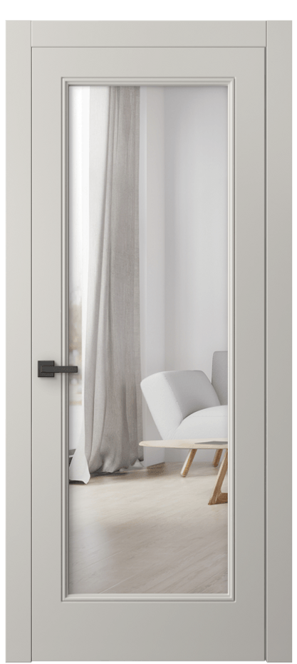 Межкомнатная дверь Linea 8300 Матовый облачно-серый Двустороннее зеркало, триплекс Цена 382880 ₸ | Volhovec
