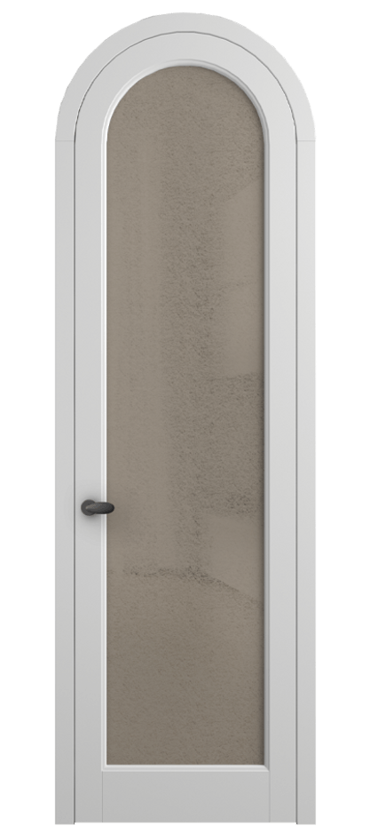 Межкомнатная дверь Palazzo 6814 Матовый белоснежный Фактурное бронзовое стекло "Лёд", триплекс Цена 818400 ₸ | Volhovec