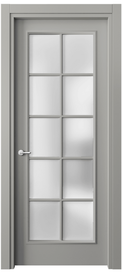 Межкомнатная дверь Paris 8102 Матовый нейтральный серый Сатинированное стекло Цена 480470 ₸| Volhovec