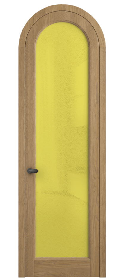 Межкомнатная дверь Палаццо 6814 Дуб пшеничный матовый Фактурное жёлтое стекло "Лёд", триплекс Цена 1605358 ₸ | Volhovec