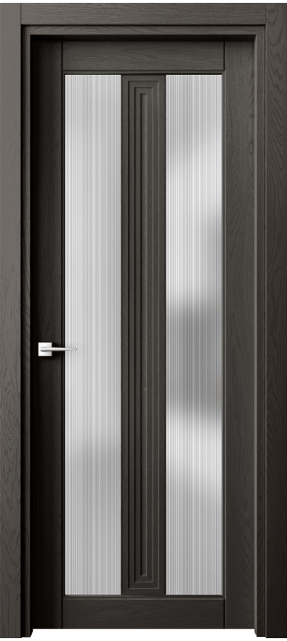 Межкомнатная дверь Ego 6122 Дуб антрацит Сатинированное стекло "Дождь" Цена 765020 ₸ | Volhovec