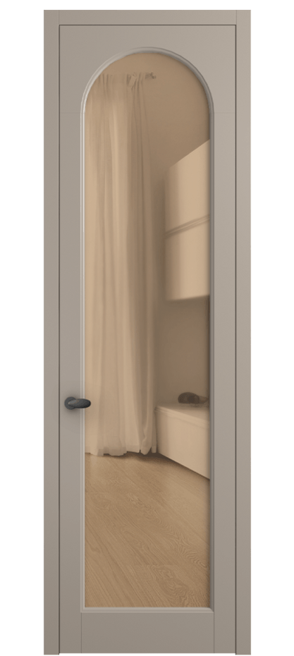 Межкомнатная дверь Палаццо 6804 Матовый бисквитный Прозрачное оранжевое стекло, триплекс Цена 733539 ₸ | Volhovec