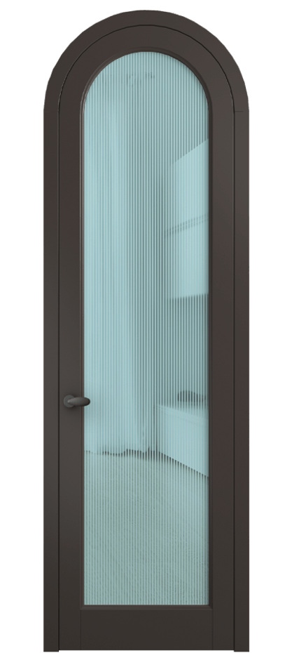 Межкомнатная дверь Palazzo 6814 Матовый антрацит Рифлёное голубое стекло "Дюна", триплекс Цена 818400 ₸ | Volhovec