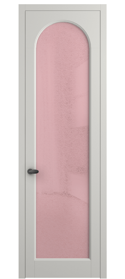 Межкомнатная дверь Palazzo 6804 Матовый серый Фактурное розовое стекло "Лёд", триплекс Цена 642900 ₸ | Volhovec
