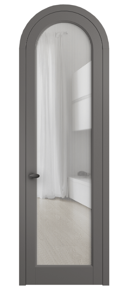 Межкомнатная дверь Palazzo 6814 Матовый классический серый Рифлёное стекло "Дюна", триплекс Цена 818400 ₸ | Volhovec