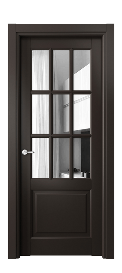 Межкомнатная дверь Тоскана Грильято 6312 Матовый антрацит Двустороннее зеркало, триплекс Цена 868636 ₸ | Volhovec