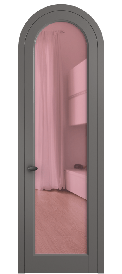 Межкомнатная дверь Palazzo 6814 Матовый классический серый Прозрачное розовое стекло, триплекс Цена 781000 ₸ | Volhovec