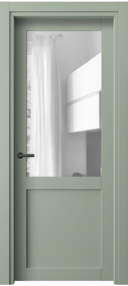 Межкомнатная дверь Neo// 2122 ПЭТ светло-оливковый Прозрачное стекло, триплекс Цена 152250 ₸ | Volhovec