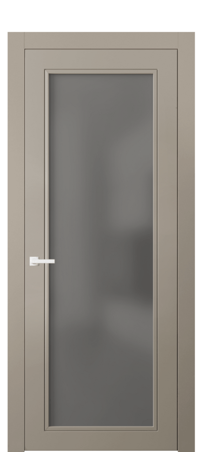 Межкомнатная дверь Neo Classic 8000 Матовый бисквитный Сатинированное серое стекло, триплекс Цена 393860 ₸ | Volhovec