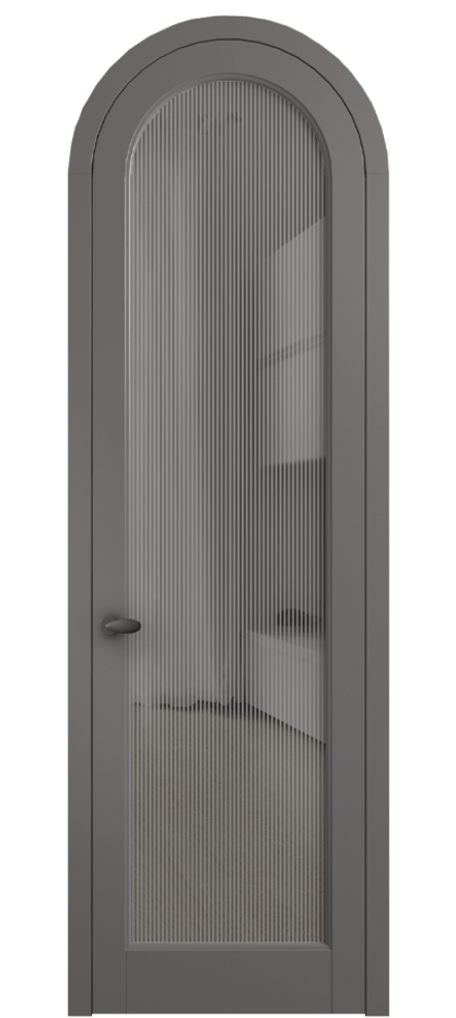 Межкомнатная дверь Palazzo 6814 Матовый классический серый Рифлёное серое стекло "Дюна", триплекс Цена 818400 ₸ | Volhovec