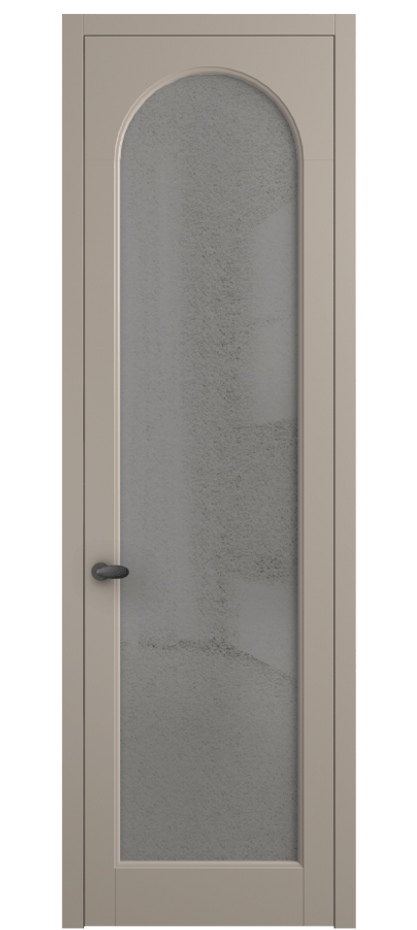 Межкомнатная дверь Palazzo 6804 Матовый бисквитный Фактурное серое стекло "Лёд", триплекс Цена 642900 ₸ | Volhovec