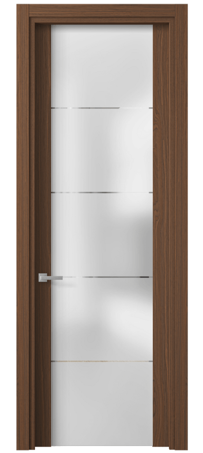 Межкомнатная дверь Planum 4114 Экзотик винный матовый Сатинированное стекло с гравировкой «КВАДРО», триплекс Цена 478600 ₸ | Volhovec