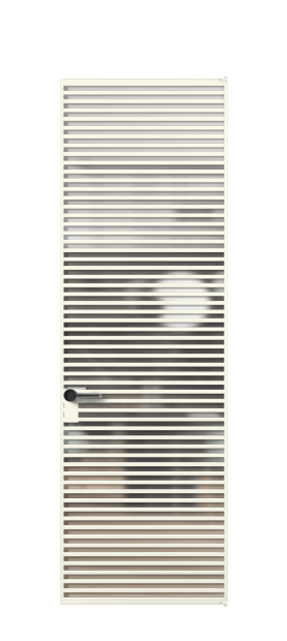 Алюминиевая дверь АЛПЛ040.07 Алюминий жемчужный Сатинированное стекло "Matelux Crystal Vision", калёное, матовое, каленое 6 мм Цена 1453230  | Volhovec