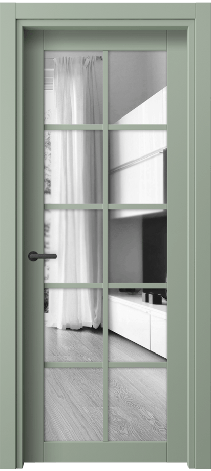 Межкомнатная дверь Neo// 2106 ПЭТ светло-оливковый Двустороннее зеркало, триплекс Цена 188690 ₸ | Volhovec