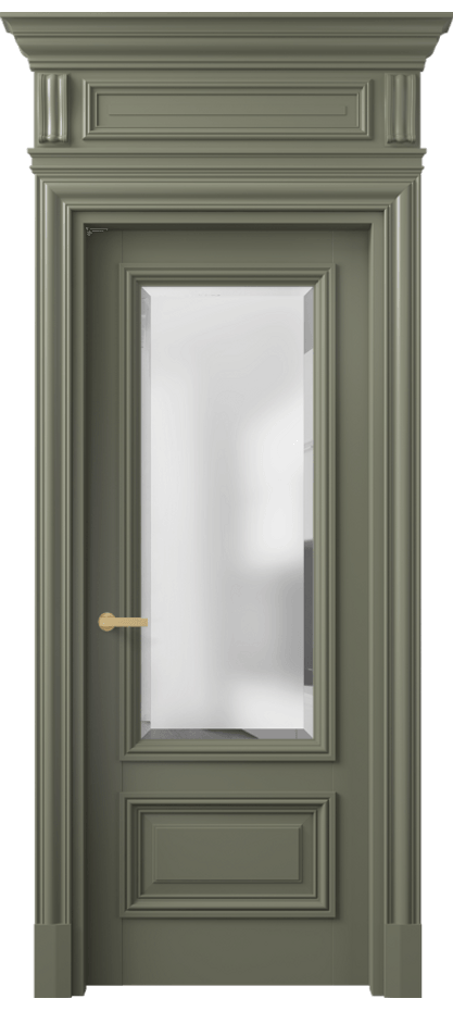 Межкомнатная дверь Antique 7306 Бук оливковый тёмный Сатинированное стекло с фацетом, 6 мм Цена 968630 ₸ | Volhovec