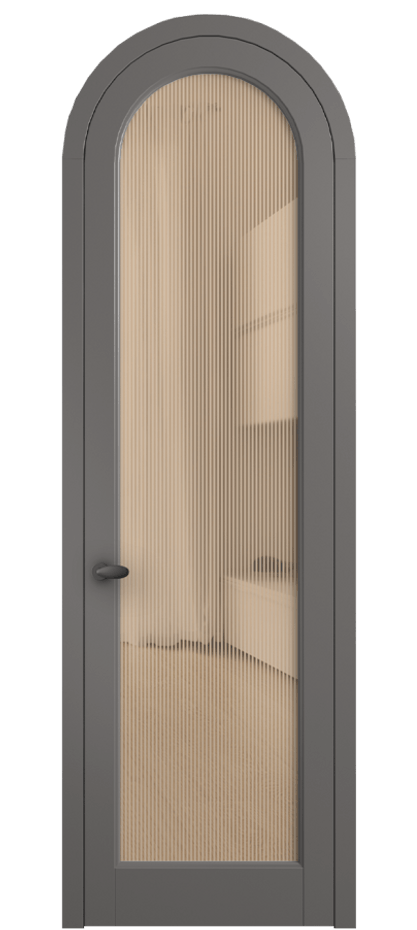 Межкомнатная дверь Palazzo 6814 Матовый классический серый Рифлёное оранжевое стекло "Дюна", триплекс Цена 818400 ₸ | Volhovec