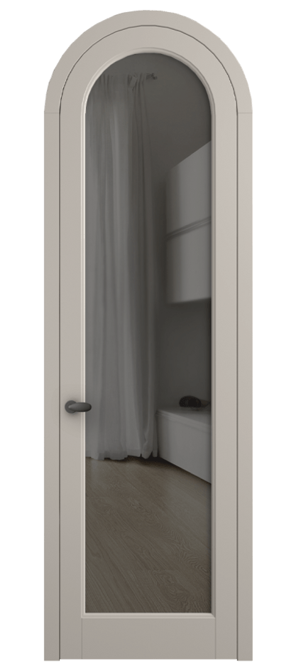 Межкомнатная дверь Палаццо 6814 Матовый светло-бежевый Прозрачное серое стекло, триплекс Цена 946202 ₸ | Volhovec