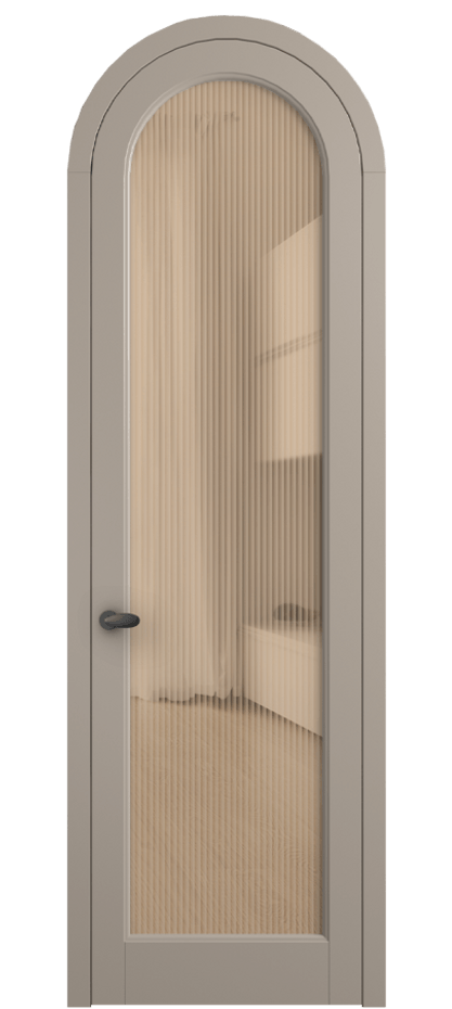 Межкомнатная дверь Palazzo 6814 Матовый бисквитный Рифлёное оранжевое стекло "Moru", триплекс Цена 830900 ₸ | Volhovec