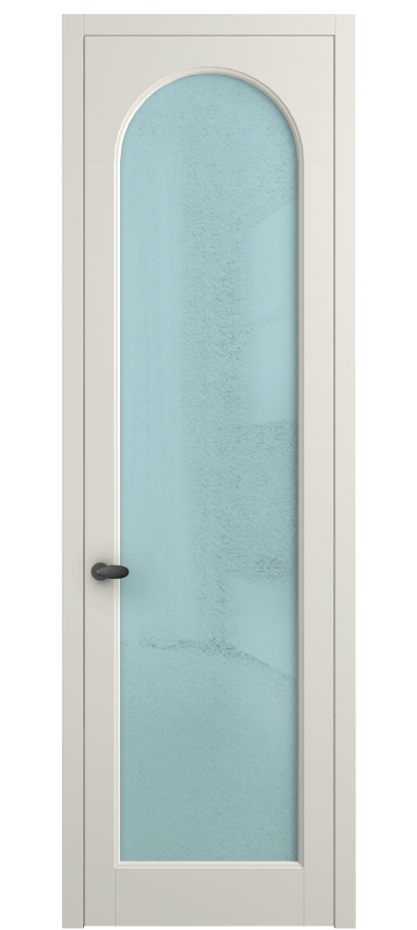 Межкомнатная дверь Palazzo 6804 Матовый жемчужный Фактурное голубое стекло "Лёд", триплекс Цена 642900 ₸ | Volhovec