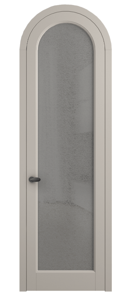 Межкомнатная дверь Палаццо 6814 Матовый светло-бежевый Фактурное серое стекло "Лёд", триплекс Цена 991562 ₸ | Volhovec