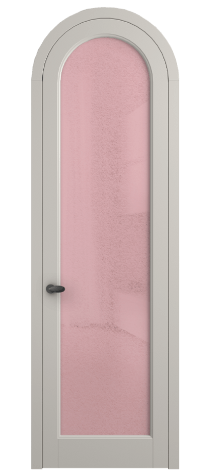 Межкомнатная дверь Палаццо 6814 Матовый облачно-серый Фактурное розовое стекло "Лёд", триплекс Цена 991562 ₸ | Volhovec