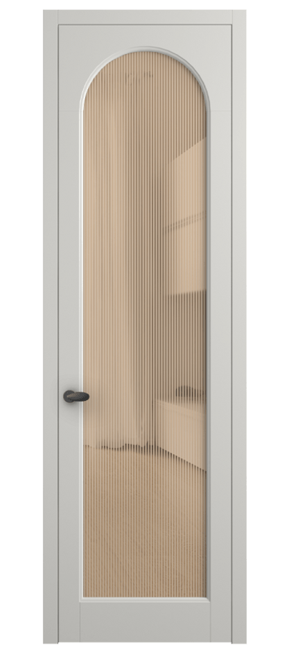 Межкомнатная дверь Palazzo 6804 Матовый серый Рифлёное оранжевое стекло "Дюна", триплекс Цена 642900 ₸ | Volhovec