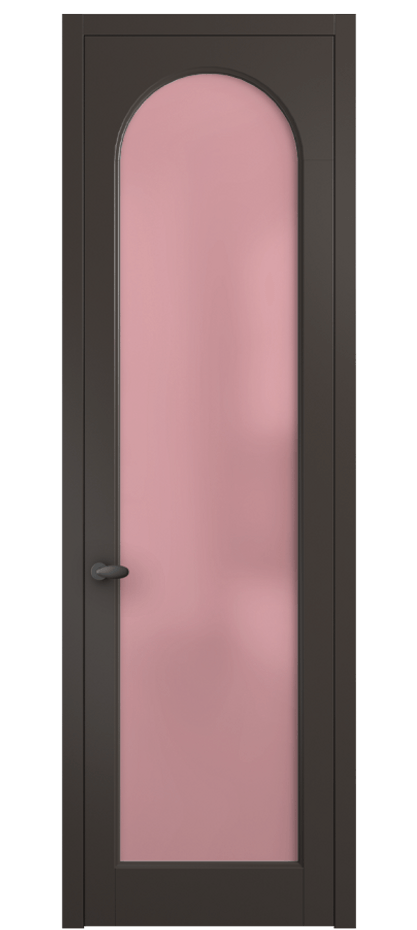 Межкомнатная дверь Палаццо 6804 Матовый антрацит Сатинированное розовое стекло, триплекс Цена 733539 ₸ | Volhovec
