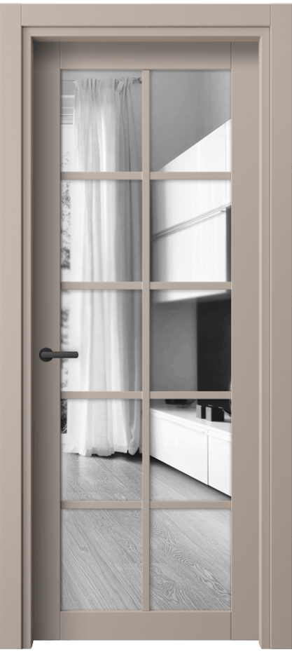 Межкомнатная дверь Neo 2106 ПЭТ серо-коричневый  Двустороннее зеркало, триплекс, 6 мм Цена 178210 ₸ | Volhovec