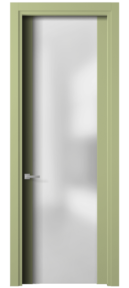 Межкомнатная дверь Planum 4114 Матовый белоснежный Сатинированное стекло Цена 451800 ₸ | Volhovec