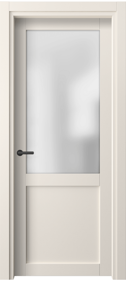 Межкомнатная дверь Нео 2122 ПЭТ кремово-белый Сатинированное стекло Цена 230572 ₸ | Volhovec