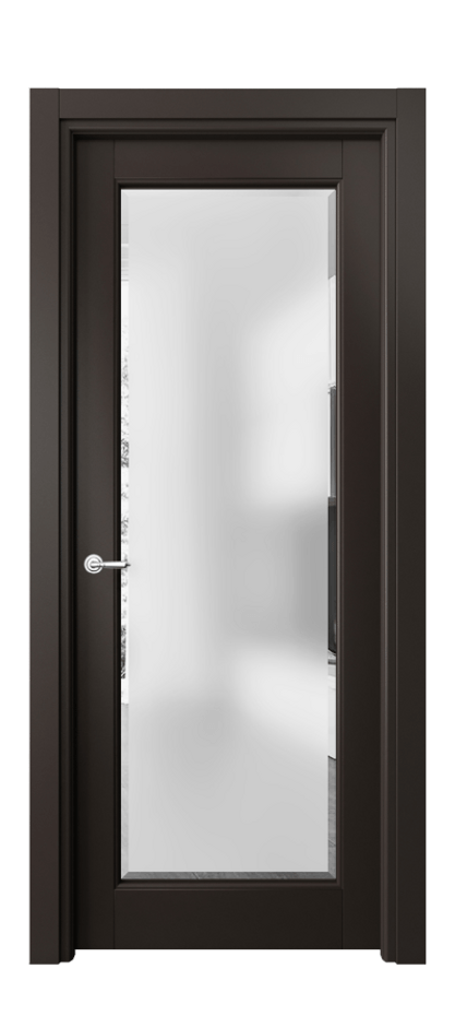 Межкомнатная дверь Тоскана Элегантэ 6300 Матовый антрацит Сатинированное стекло с фацетом Цена 712900 ₸ | Volhovec