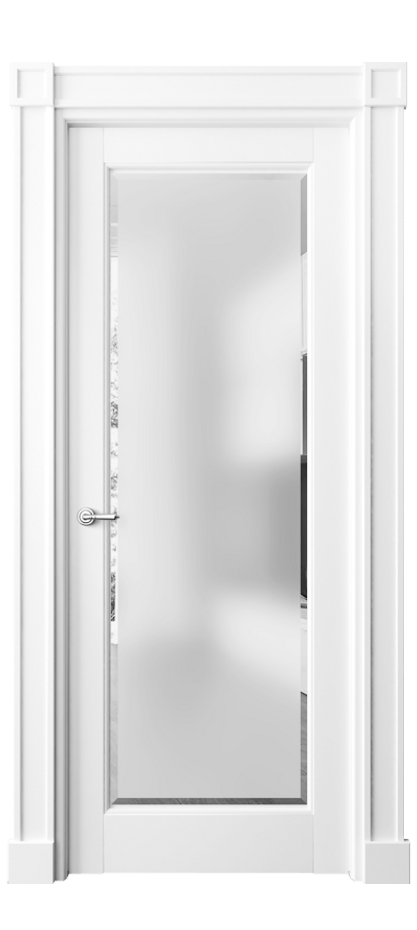 Межкомнатная дверь Toscana Plano 6300 Бук белоснежный Сатинированное стекло с фацетом Цена 621400 ₸ | Volhovec