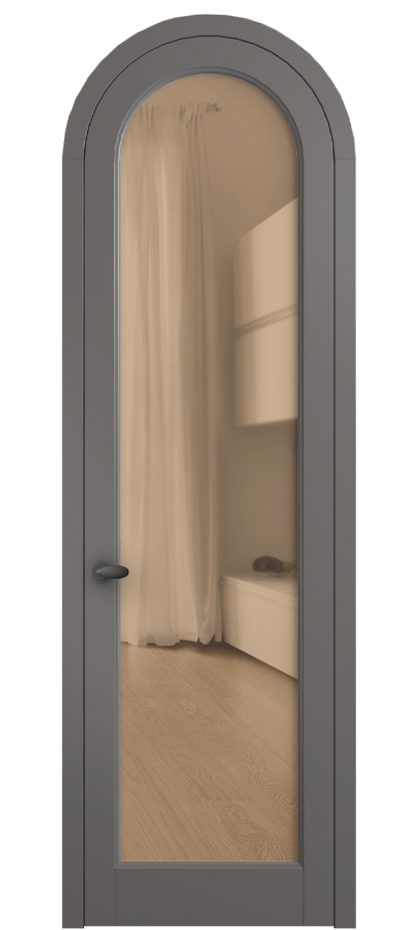 Межкомнатная дверь Palazzo 6814 Матовый классический серый Прозрачное оранжевое стекло, триплекс Цена 781000 ₸ | Volhovec