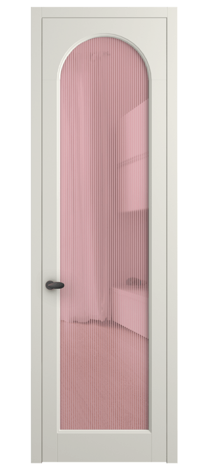 Межкомнатная дверь Palazzo 6804 Матовый жемчужный Рифлёное розовое стекло "Дюна", триплекс Цена 642900 ₸ | Volhovec